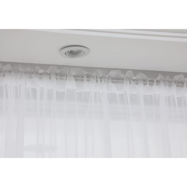 Vita Skira Gardiner 213 cm Långa - 2-pack (52\" Breda Varje) - Fönsterdraperier med Kanal för Stång för Sovrum, Vardagsrum & Kök