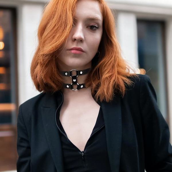 10 stk. PU læder sort choker halskæde til kvinder gotisk punk