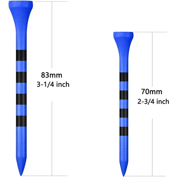 Bambus Golf Tees (100 stk) - Biologisk nedbrydelige Tees med højdemarkeringer