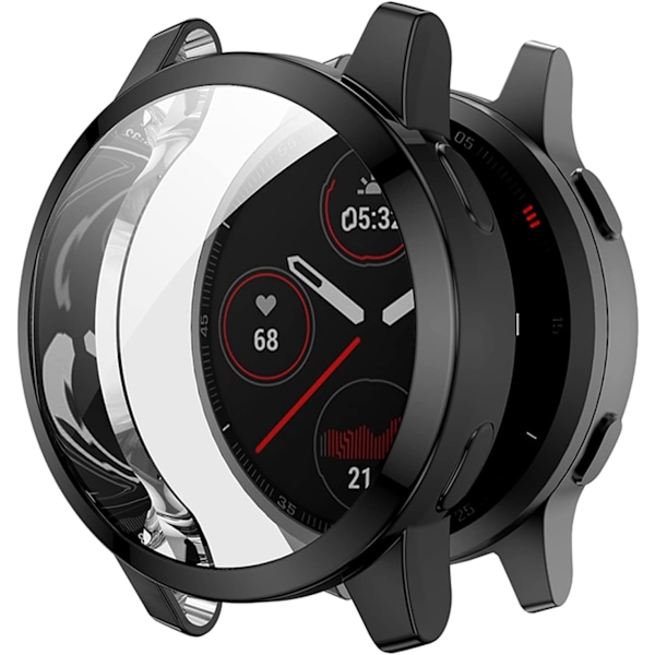 Garmin Venu 2 TPU suojakotelo, älykellon suojakotelo Garmin Venu 2/ Vivoactive 4 -kelloille, pehmeä ja kestävä (TPU musta) Musta