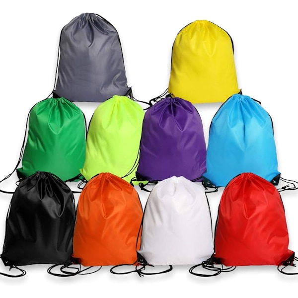 Drawstring Bags, Pack-10 Waterproof Running Pe Backpacks for Beach