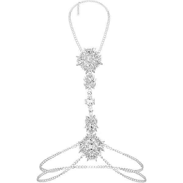 Boho Rhinestone Statement Halskedja Kristall Halsband Kropp