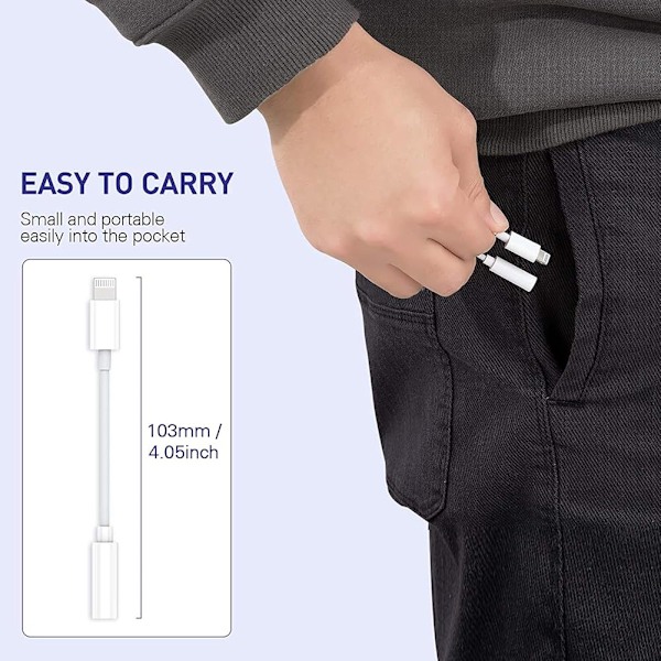 2-pack iPhone hörlursadapter Dongle Apple Adapter