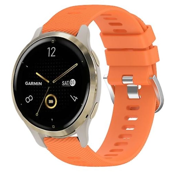 Til Garmin Venu 2s 18mm ensfarvet silikone urbånd DZR Orange