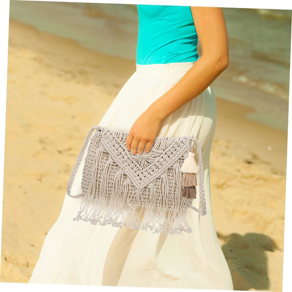 1 stk. Kvast Taske Kvaster Taske Tag Kvast Crossbody Taske Frynser Punge til Kvinder Frynser Crossbody Pung Nøgle Kæde Kvaster Strandtasker Kvast Strandtaske