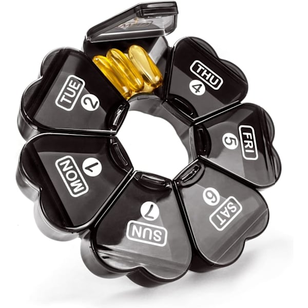 Lpill Organizer 7 dagar, Remtise bärbar daglig pillerfodral