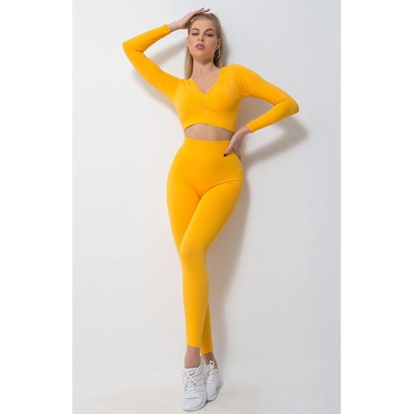 Träningsset för kvinnor 2 delar Yoga Fitnesskläder Träningskläder Legging