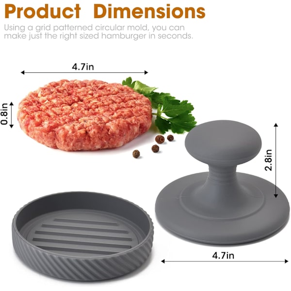 Burgerpress Silikon Hamburger Patty Maker - Non-Stick BPA-fri Patty Maker