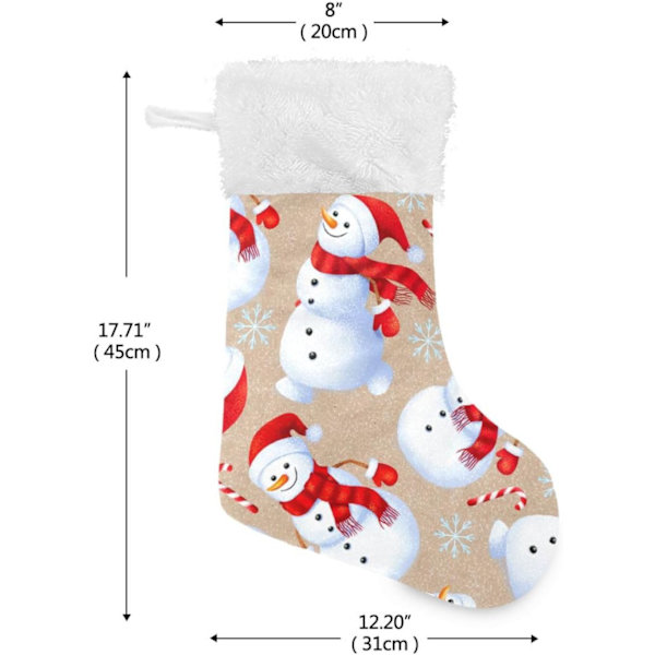 Julklapp, Personliga Julklappsstrumpor 2-pack Snögubbe Snöflinga Jul 18 tum Julstrumpor Hängande Ornament Eldstad