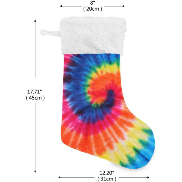 Jule-Strømpe, Personlige Jule-Strømper 2-pak Tie Dye Swirl Tema 45,7 cm Jule-Strømper Hængende Ornament Pejs til Trædekoration