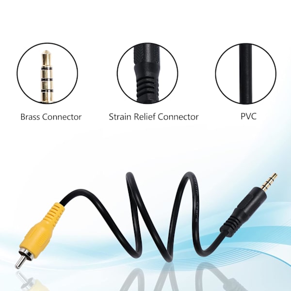 3,5 mm till Rca-videokabel 1\\/8 tum hankontakt till Rca-hane
