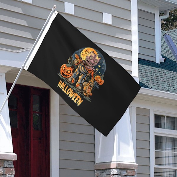 Halloween Trick Or Treating s för utomhus 3x5 dubbelsidig utomhusbanderoll med 2 mässingsöljetter  Husgård Dekorationer Svart Svart