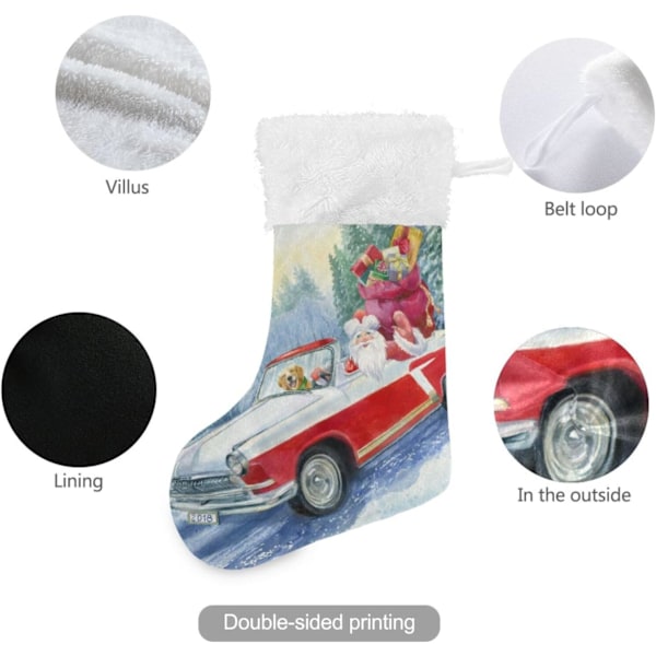 Julklapp, Personliga Julklappsstrumpor 2-pack Jultomten Röd Lastbil 45,7 cm Julstrumpor Hängande Ornament Kamin för Träddekoration