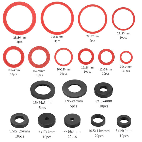 202 Gummi O-ring pakning - Assorteret sæt til VVS, Auto