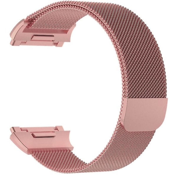 Til Fitbit Ionic Milanese Watch Band, Stor størrelse: 24x2,2cm SNN Rose Pink