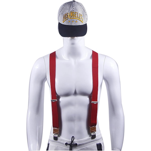 Herr Suspender X Rygg med 4 Metallstyrda Klämmor Bred Byxor & Solida Klämmor