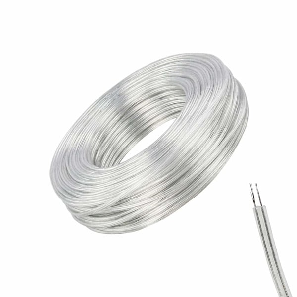 10M 28AWG Electrical Wire, 2 Core Transparent PVC Cable (3MM)