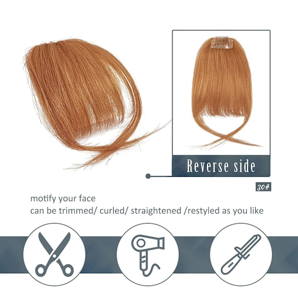Klipp i Bangs. 100 % människohår Bangs Extensions French Bangs Air