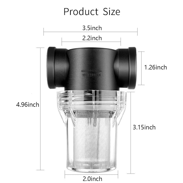 1\" 40 Mesh Sedimentfilterfäste Vattenfilter T Silfilter