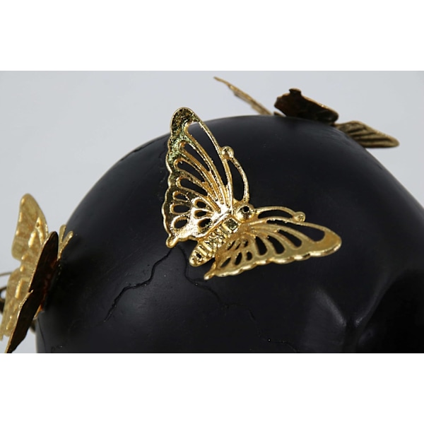 Sort kraniefigur med guld sommerfugl,    Dekoration Hjemmeindretning Samleobjekter Figurer (Lille) Sort Sort
