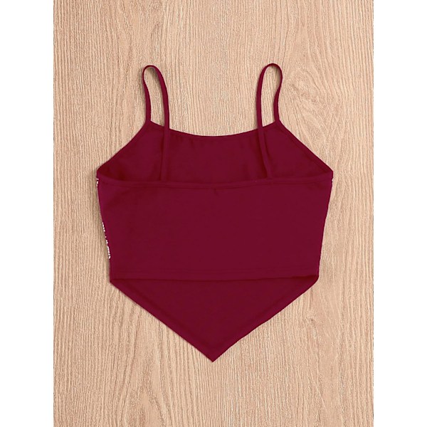 Kvinners Spaghetti Stropp Asymmetrisk Hem Bandana Cami Crop Top