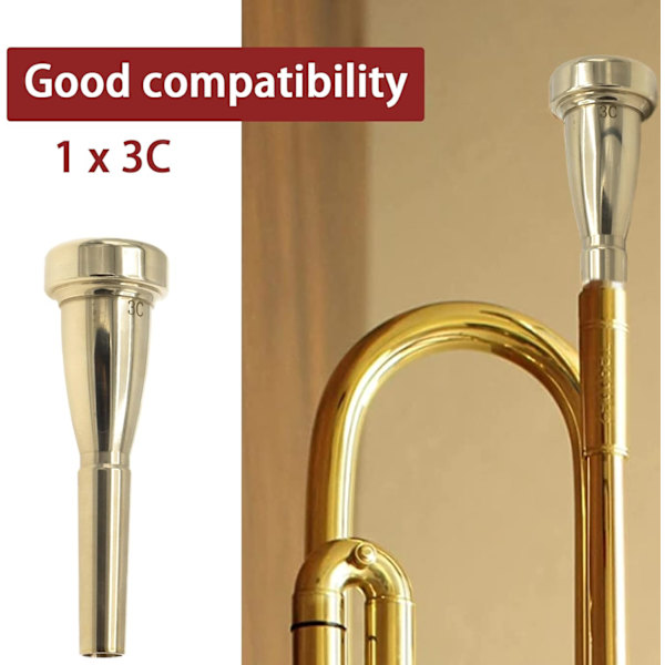 Guldpläterad 3C Trumpet Munstycke - Metall Trumpet Tillbehör