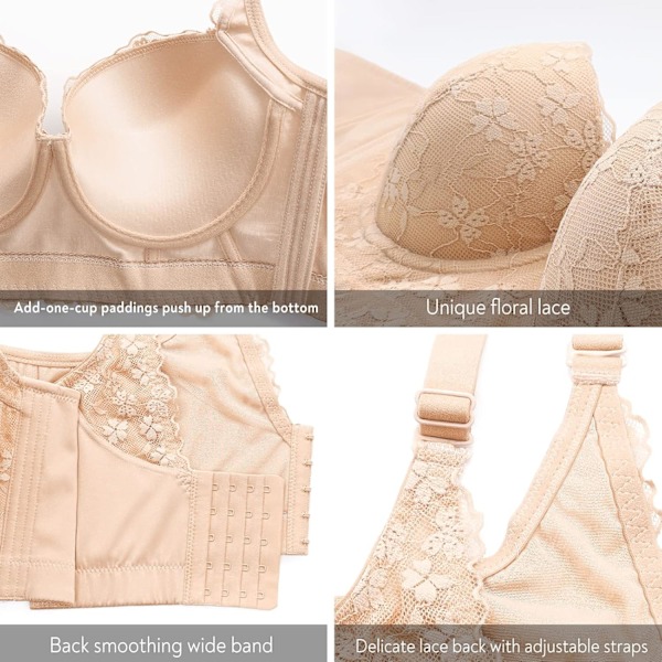 Push Up-behåar för kvinnor Korsett Topp Bustier Vadderad Bygel-behå Lägg till en kupa