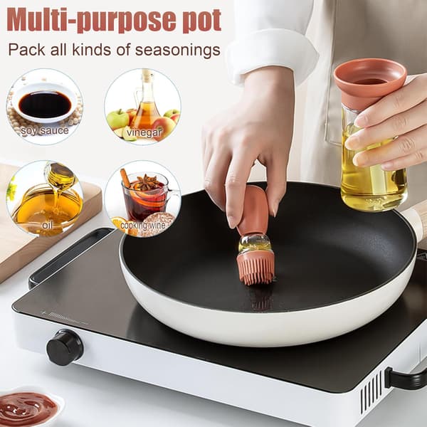 wxsp 180 ml tyk glasoliedispenser med silikonebørste - justerbar sprøjtedyse til madlavning, bagning, grill, airfryer
