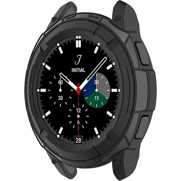 Skyddsfodral för Galaxy Watch4 Classic 42MM - TPU-fodral med skyddande ram (Svart) Svart 42 mm
