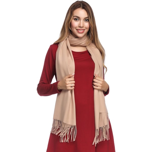 Pashmina-sjal og -omslag for kvinner - ensfargede skjerf