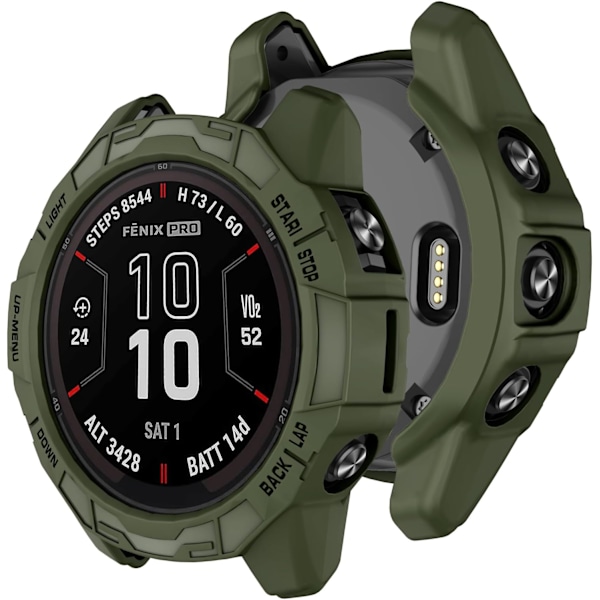 Beskyttelsescover Kompatibelt med Garmin Fenix 7/Fenix 7 Pro/EPIX Pro 47mm, Blødt Anti-Drop Erstatningsbeskyttelsesetuier Smart Watch Tilbehør Armygrøn