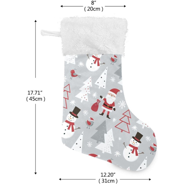 Julklapp, Personliga Julklappsstrumpor 2-pack Jul Tomte Snögubbe Fågel 18 tum Julstrumpor Hängande Ornament