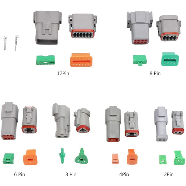 DT-kontaktkit, 6 set vattentäta elektriska ledningskontaktdon