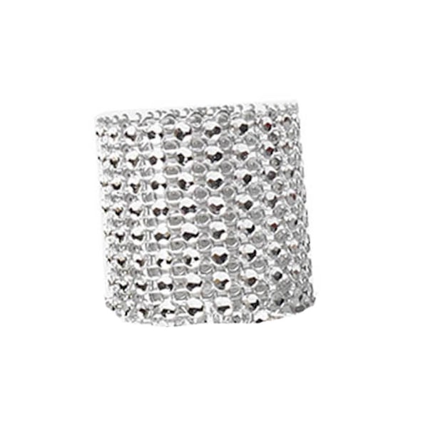 50 stk. Bling Diamond Rhinestone Mesh Wrap Serviettringer Bryllupsdekorasjon Gull