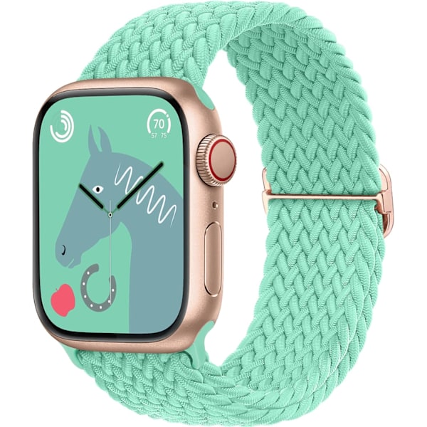 Fleksibelt, justerbart Apple Watch-armbånd i flettet stretchmateriale