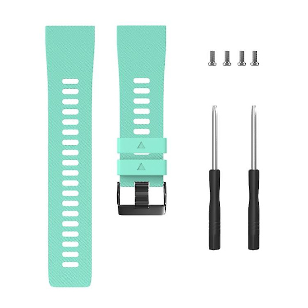 För Garmin Forerunner 35 Svart Spänne Silikon Armband RML Mint Green