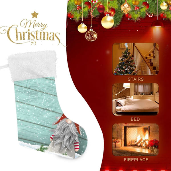 Julklapp, personliga julklappsstrumpor 2-pack Jul 45,7 cm Julstrumpor Hängande Ornament Eldstad för träddekoration 17.71