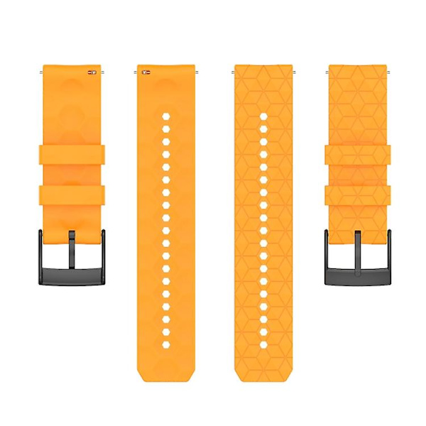 For Suunto 7 24mm Fodboldmønster Silikone Solid Color Watch Band BEZ Yellow