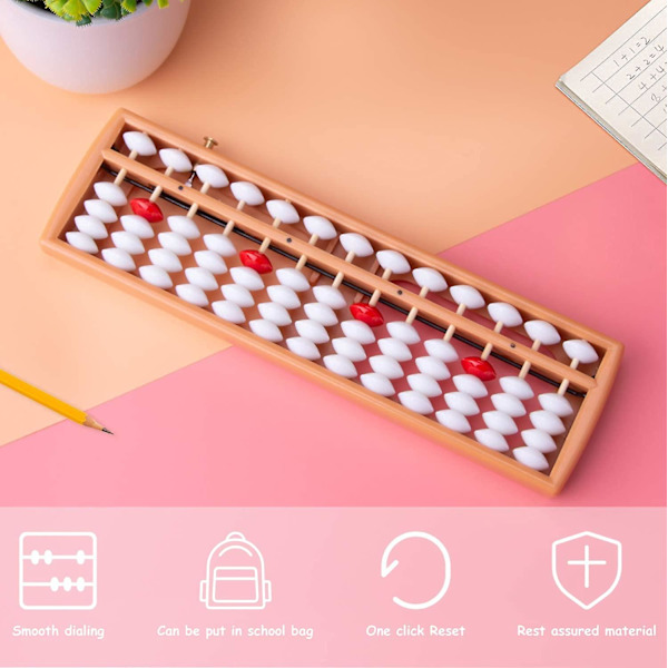13 Rækker Abacus Mental Abacus, Kinesisk-Japansk Lommeregner, Tælle Redskab med Nulstilling