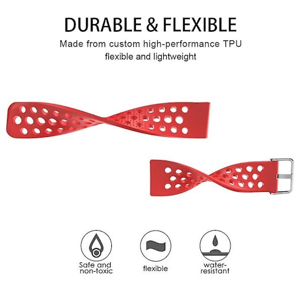 For Fitbit Versa Åndbar Rem EKB Orange Red