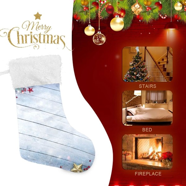 Julklapp, Personliga Julklappsstrumpor 2-pack Vit Jul Trämönster 45,7 cm Julstrumpor Hängande Ornament Eldstad för Träd