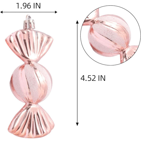 Julgranskulor i roséguld, 4,72 tum, 24 delar