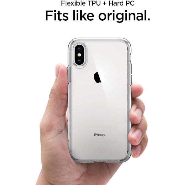 Ultra Hybrid Designet for iPhone Xs Deksel (2018) / Designet for iPhone X Deksel (2017) - Krystallklar Krystallklar
