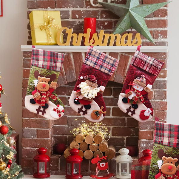 Julstrumpa Tomtestrumpa, Julsäckor Hängande Strumpor Julgodispåse Julstrumpor Ornament För Jul