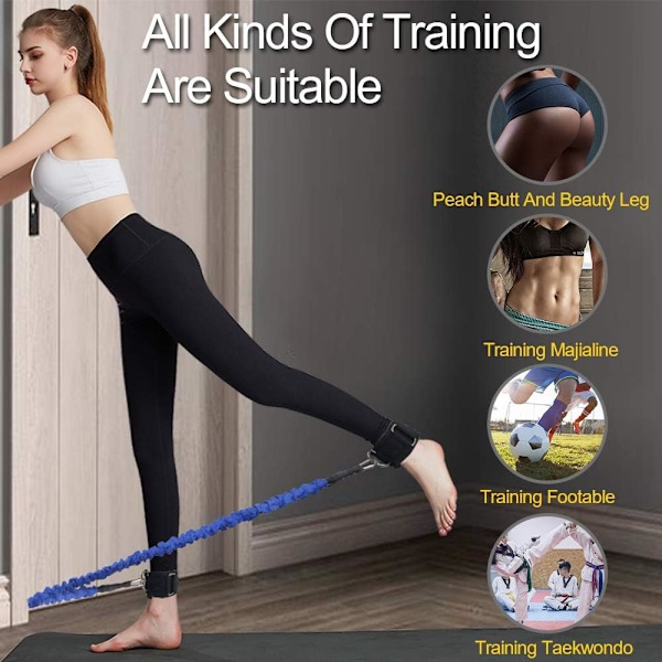 Bty Glute Kickbacks Kabel för Ben, Gluteus, Mage, Höftträning och Baseball Softball Träning med Bärväska Motstånd med 2 st Motståndsband