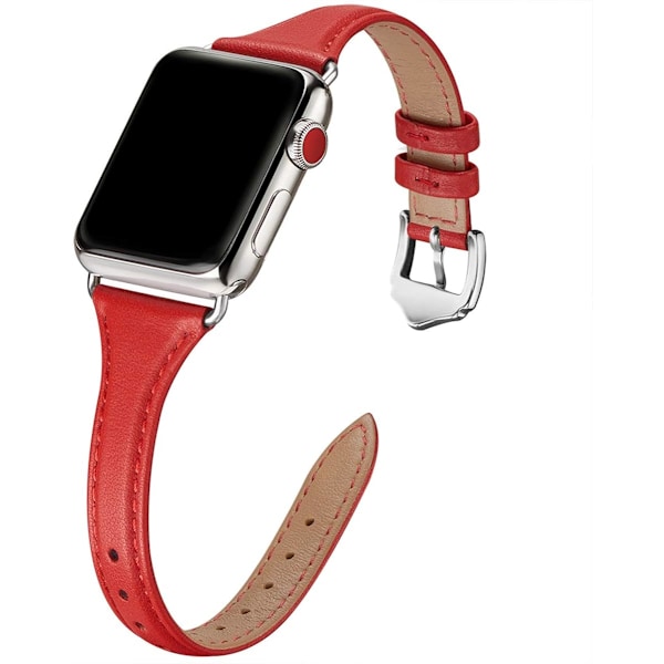 Læderrem Kompatibel med Apple Watch Band 38mm 40mm