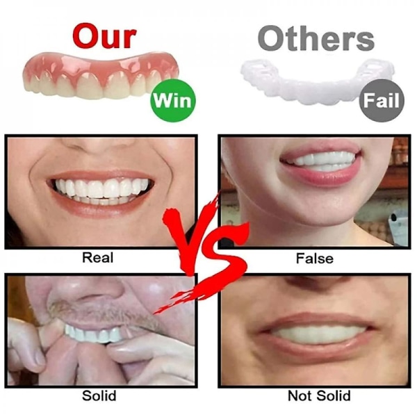 Tekohampaiden kosmeettiset hammasproteesiviilut ylä- ja alaleuan hampaiden viilut tilapäiseen hampaiden palauttamiseen Luonne ja mukavuus Lower teeth