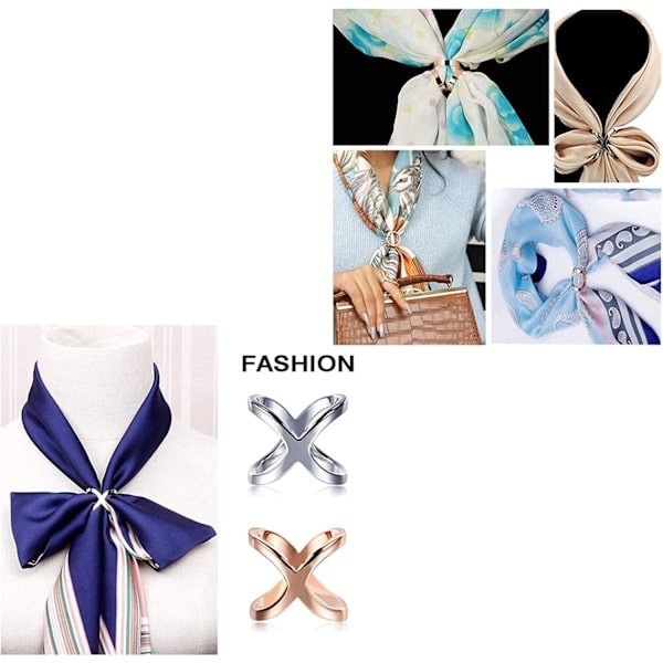 Set med 4 sjalringar och spännen för fashionabla sjaltillbehör