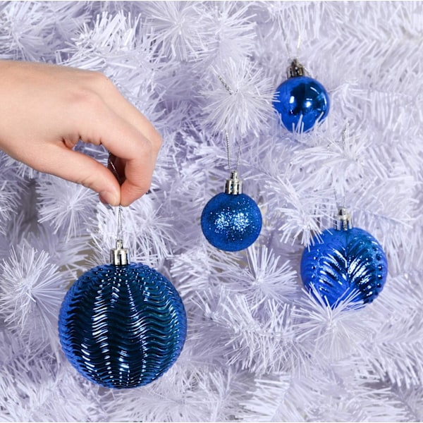 Blå julgranskulor för juldekorationer - 36 delar julgran
