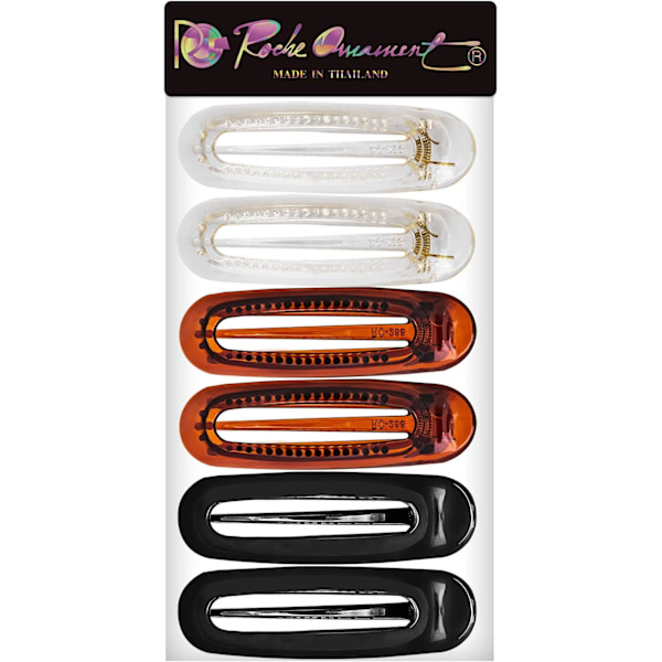 6 st Womens French Barrette - Klassisk anknäbb Alligator Clips Side Slide Grip